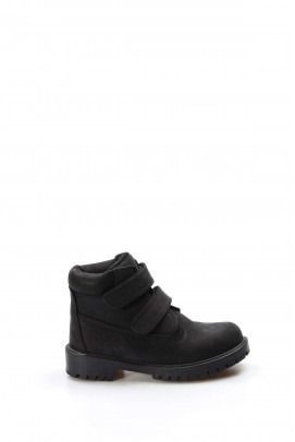 Hakiki Deri Black Unisex Çocuk Worker Bot 006SFA1001