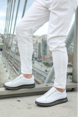 Hakiki Deri Beyaz Erkek Casual Ayakkabı 132MA0161