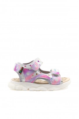 Hakiki Deri White Pink Unisex Çocuk Klasik Sandalet 574XCA2031