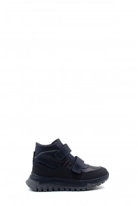 Hakiki Deri Kürklü Navy Blue Unisex Çocuk Klasik Bot 612KFA1586-2