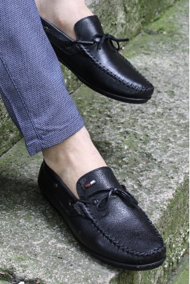 Hakiki Deri Black Erkek Loafer Ayakkabı 628MA01