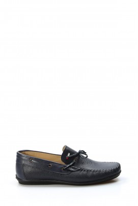 Hakiki Deri Navy Blue Erkek Loafer Ayakkabı 628MA01