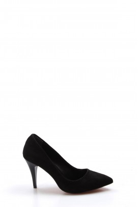 Siyah Süet Kadın Stiletto Ayakkabı 629ZA039-089