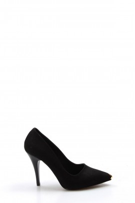 Black Suede Kadın Stiletto Ayakkabı 629ZA204-580