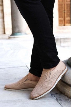 Hakiki Deri Beige Nubuck Erkek Casual Ayakkabı 711MA370-2291