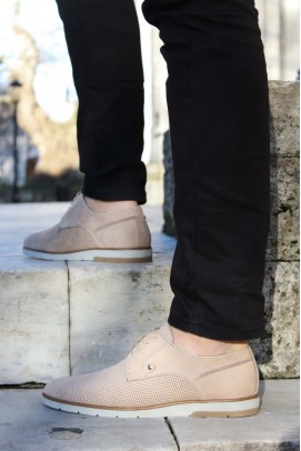 Hakiki Deri Beige Nubuck Erkek Casual Ayakkabı 711MA371-2291