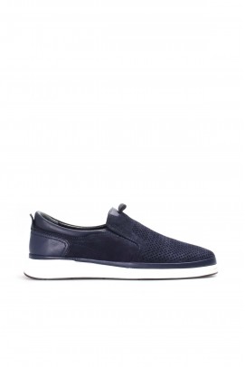 Hakiki Deri Navy Blue Nubuck Navy Blue Erkek Casual Ayakkabı 711MA440-4041