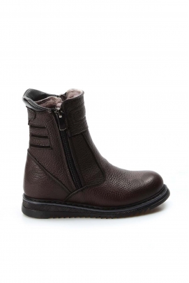 Hakiki Deri Kürklü Brown Unisex Çocuk Klasik Bot 770KFA202