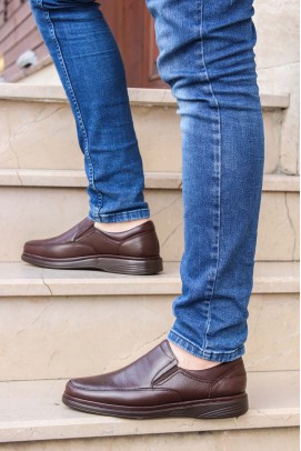 Hakiki Deri Ortopedik Brown Erkek Casual Ayakkabı 815MA1301