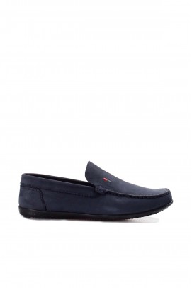 Hakiki Deri Ortopedik Navy Blue Nubuck Erkek Casual Ayakkabı 815MA1502