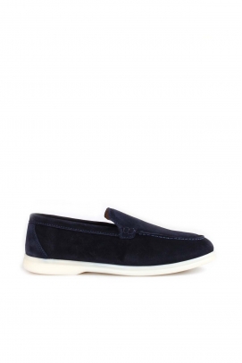 Hakiki Deri Navy Blue Suede Erkek Casual Ayakkabı 819MALP1