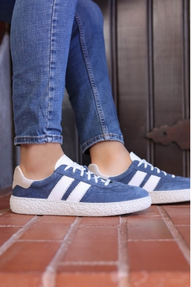 Hakiki Deri Blue Nubuck Erkek Casual Ayakkabı 819MA050