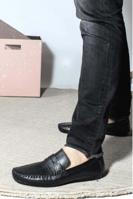 Hakiki Deri Black Erkek Loafer Ayakkabı 858MA411