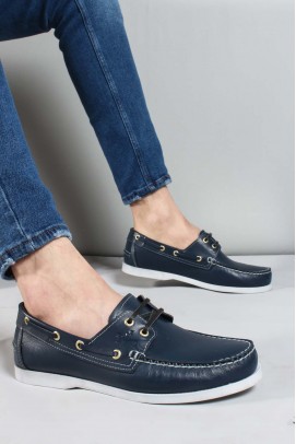 Hakiki Deri Navy Blue Erkek Casual Ayakkabı 858XATIMBIR