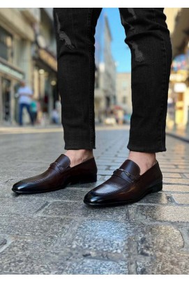 Hakiki Deri Kahve Erkek Klasik Ayakkabı 910MA2206K