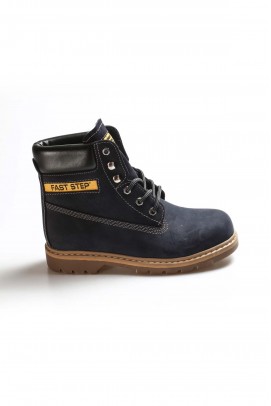 Hakiki Deri Navy Blue Nubuck Unisex Outdoor Bot 938SGA50