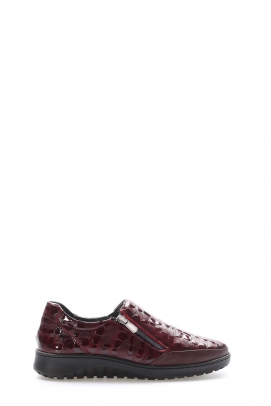 Hakiki Deri Burgundy Croco Kadın Casual Ayakkabı 972ZA7512