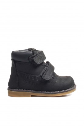 Hakiki Deri Black Nubuck Bebek Worker Bot 006SBA1001