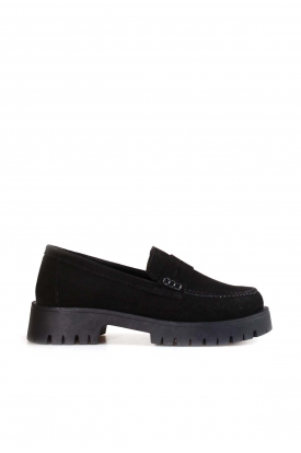 Hakiki Deri Black Suede Kadın Casual Ayakkabı 581ZA2482