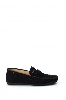 Hakiki Deri Black Suede Erkek Loafer Ayakkabı 628MA01