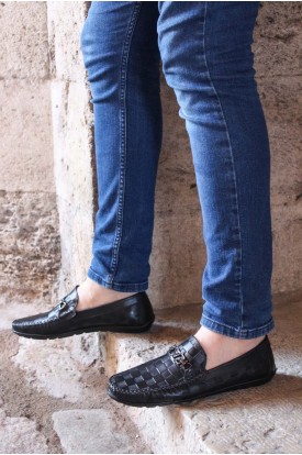 Hakiki Deri Black Erkek Loafer Ayakkabı 819MA109