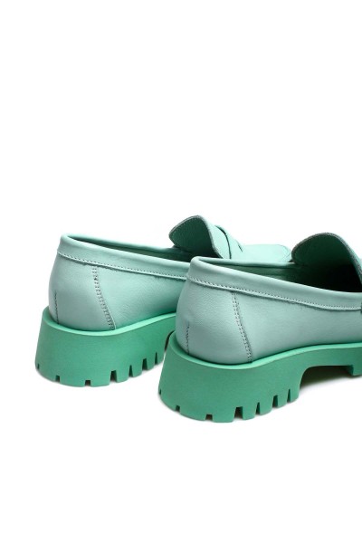 Hakiki Deri Yeşil Kadın Casual Ayakkabı 581ZA2482    