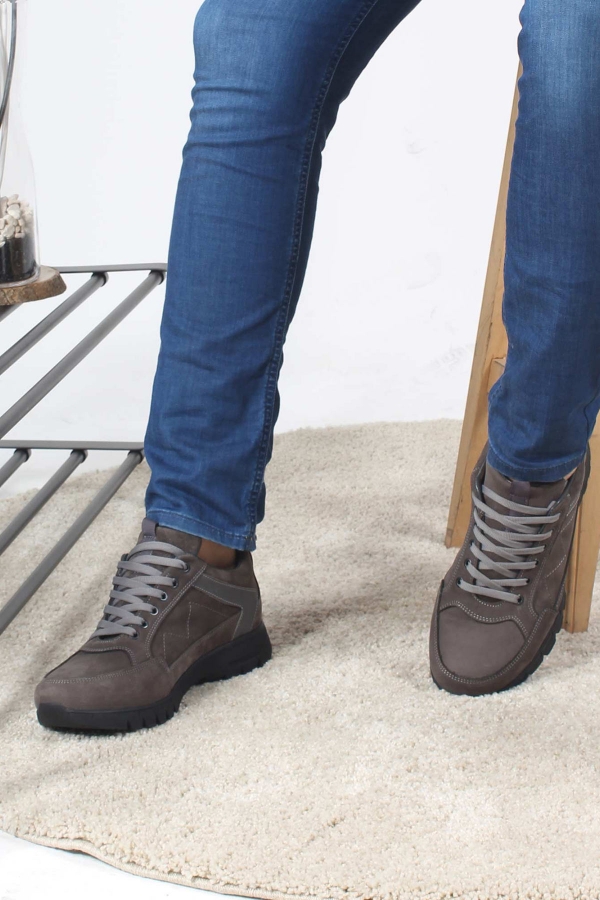 Hakiki Deri Gri Erkek Casual Ayakkabi 723MA2021-1    