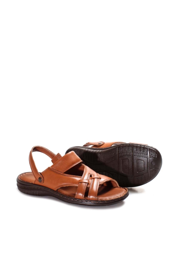 Hakiki Deri Taba Erkek Klasik Sandalet 952MA710    