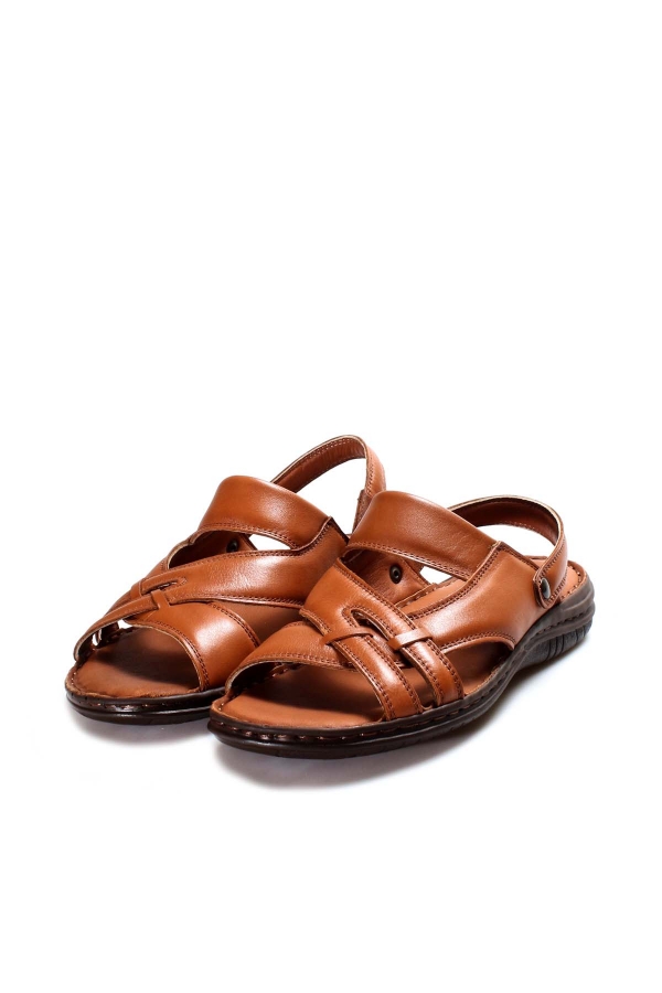 Hakiki Deri Taba Erkek Klasik Sandalet 952MA710    