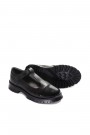 Hakiki Deri Siyah Rugan Kız Çocuk Casual Ayakkabı 006XA911    