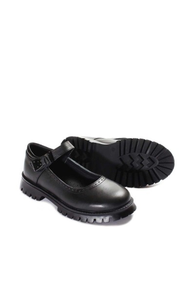 Hakiki Deri Siyah Kız Çocuk Casual Ayakkabı 006XA912    