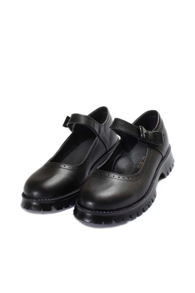 Hakiki Deri Siyah Kız Çocuk Casual Ayakkabı 006XA912    