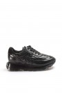 Hakiki Deri Siyah Kadın Sneaker Ayakkabı 009ZA951    