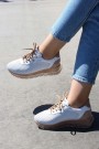 Hakiki Deri Beyaz Kadın Spor Ayakkabı 009ZA2051    