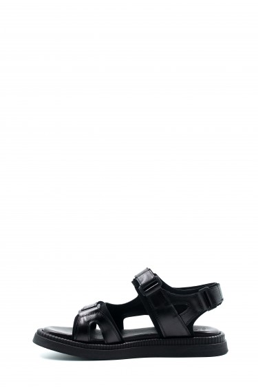 Hakiki Deri Siyah Orlondo Erkek Klasik Sandalet 018MAG422-609    