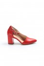 Hakiki Deri Kırmızı Kadın Serisonu Ayakkabı 064ZA788    
