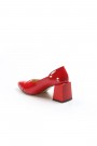 Hakiki Deri Kırmızı Rugan Kadın Serisonu Ayakkabı 064ZA793    