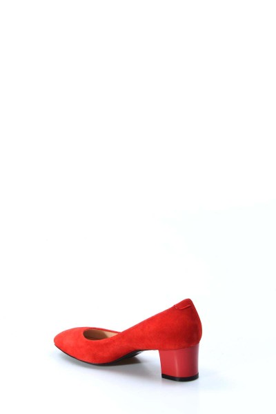 Hakiki Deri Kırmızı Süet Kadın Serisonu Ayakkabı 064ZA970    
