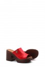 Hakiki Deri Kırmızı Kadın Klasik Sandalet 124ZA5171    