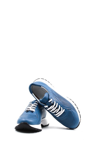 Hakiki Deri Kot Mavi Kadın Casual Ayakkabı 138ZA1080    