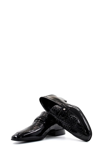 Hakiki Deri Siyah Rugan Erkek Klasik Ayakkabı 278MA2763    