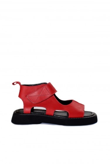 Hakiki Deri Kırmızı Kadın Klasik Sandalet 281ZA20755    
