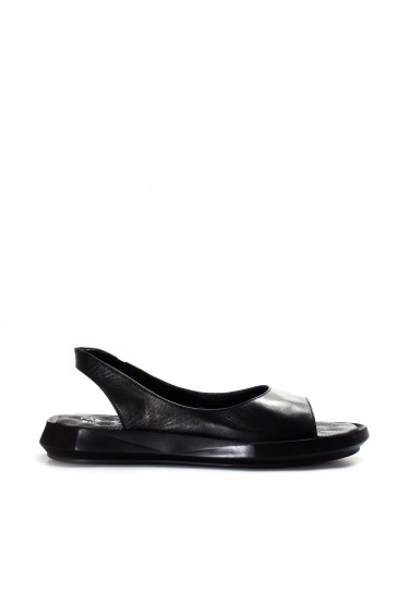 Hakiki Deri Siyah Kadın Klasik Sandalet 407ZA5002    