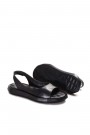 Hakiki Deri Siyah Kadın Klasik Sandalet 407ZA5002    