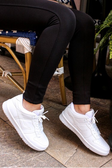 Beyaz Kadin Sneaker Ayakkabi 500ZA8075     