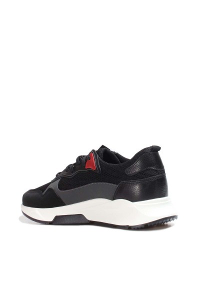 Hakiki Deri Siyah Erkek Sneaker Ayakkabı 517MA1039    