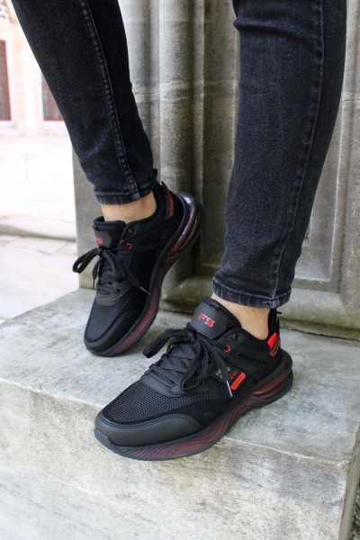 Siyah Kırmızı Erkek Sneaker Ayakkabı 572MA2485     