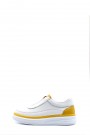 Hakiki Deri Beyaz Sarı Kadın Casual Ayakkabı 583ZA7024    