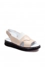 Hakiki Deri Bej Kadın Klasik Sandalet 593ZA2014    