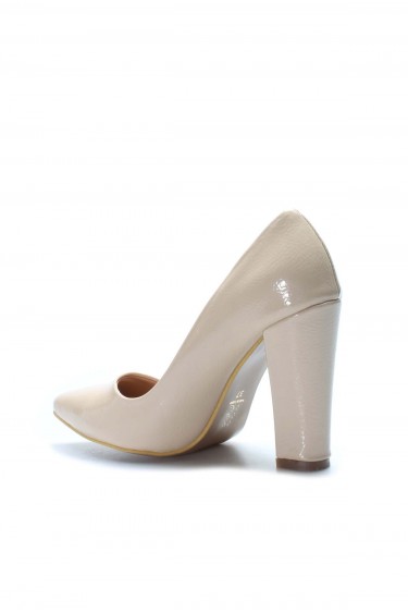 Nude Kirişik Kadın Kalın Topuklu Ayakkabı 610ZA1801     